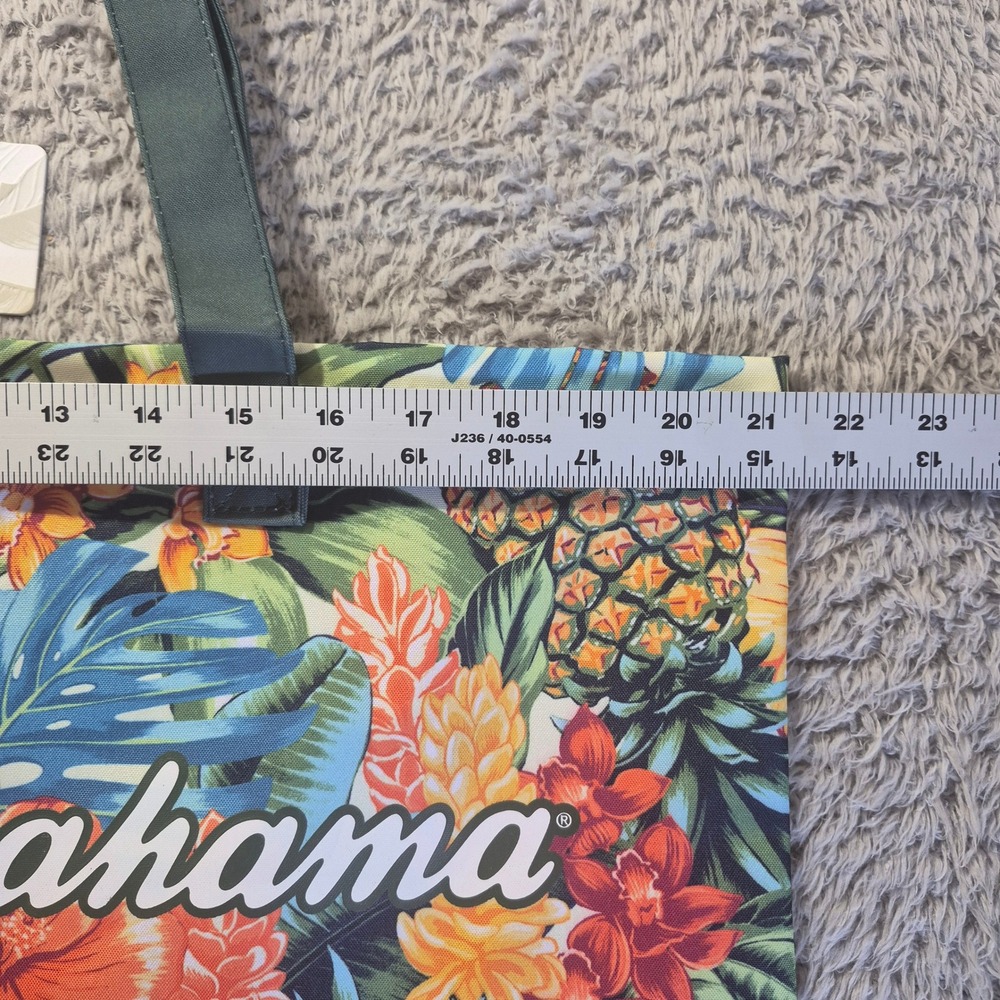 Tommy Bahama Pineapple Blooms Tote WH768490 Tropical Green Canvas Beach Bag NWT - Picture 4 of 7